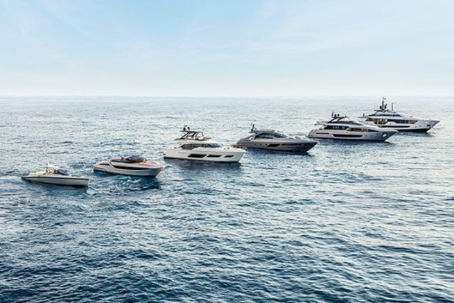 Panoramica delle imbarcazioni costruite dal Gruppo Ferretti
